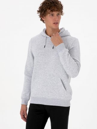 هودی مردانه خاکستری روشن یو اس پولو