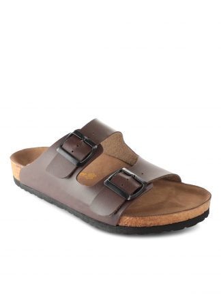 صندل مردانه قهوه ای دوبنده سگکدار مدل LENS اسلازنگر تصویر ۱