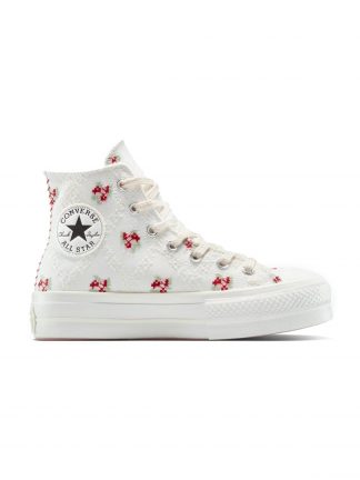 کفش کتانی ساق بلند زنانه سفید مدل Chuck Taylor All Star Lift کانورس تصویر ۱