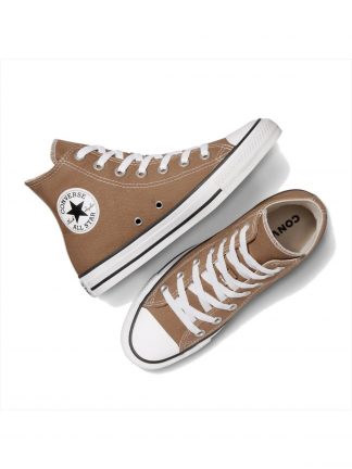 کفش کتانی ساق بلند زنانه قهوه ای مدل A06560C کانورس تصویر ۱