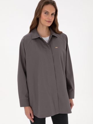 شومیز زنانه خاکستری یو اس پولو