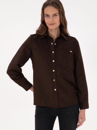 شومیز زنانه قهوه ای یو اس پولو