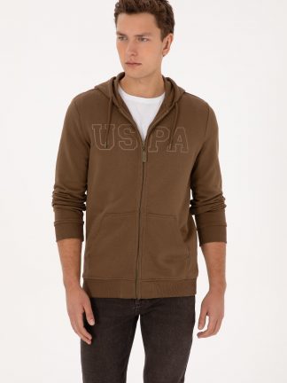 سویشرت مردانه خاکی روشن یو اس پولو