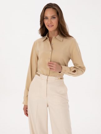 شومیز زنانه بژ پیرکاردین