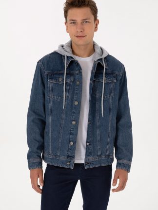 پیراهن جین مردانه آبی تیره یو اس پولو