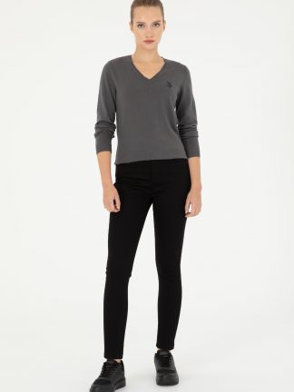 شلوار کتان زنانه مشکی یو اس پولو تصویر ۱