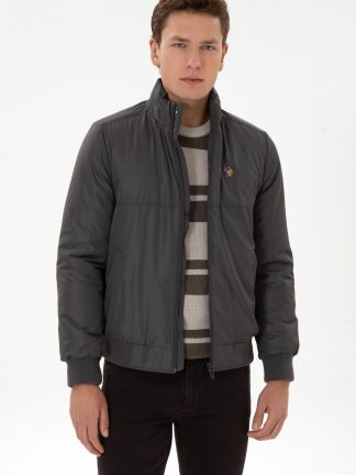 کاپشن مردانه خاکستری یو اس پولو