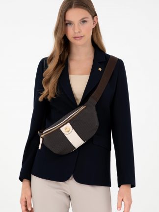 کیف کمری زنانه قهوه ای یو اس پولو