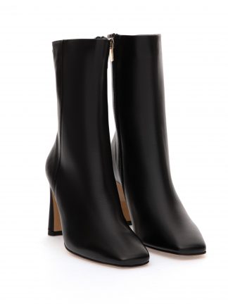 نیم بوت پاشنه دار زنانه چرم مشکی پیر کاردین