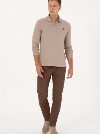 شلوار کتان مردانه نارگیلی یو اس پولو