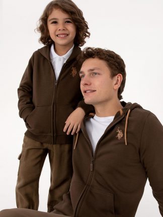 سویشرت مردانه قهوه ای یو اس پولو