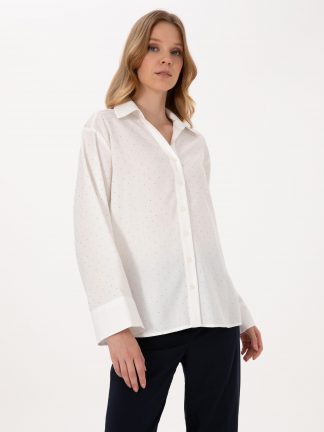 شومیز زنانه سفید پیرکاردین