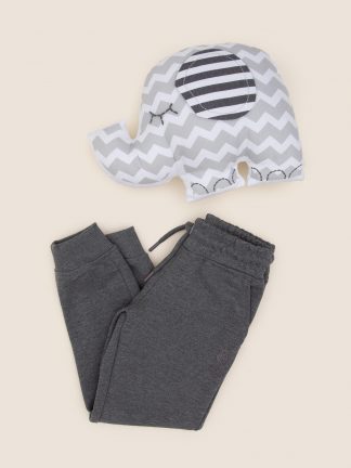 شلوار راحتی پسرانه خاکستری تیره یو اس پولو