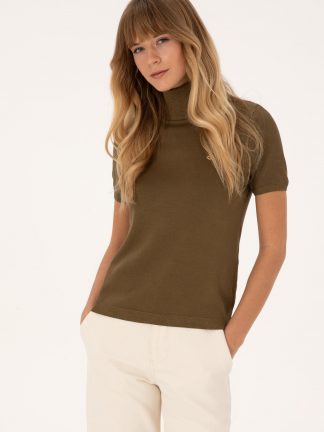 تیشرت زنانه خاکی روشن یو اس پولو