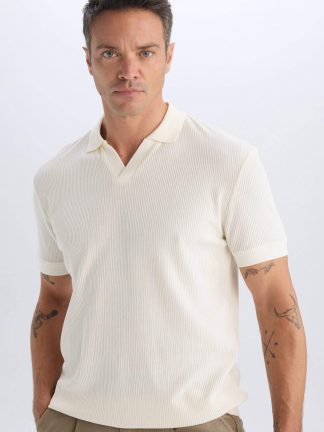 پولوشرت مردانه بژ دفکتو تصویر ۱