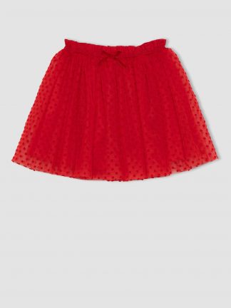 دامن دخترانه قرمز دفکتو تصویر ۱