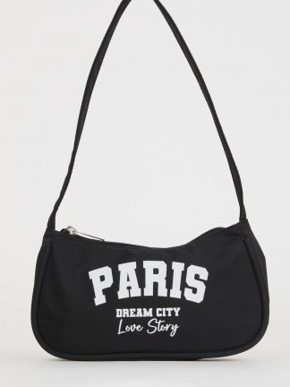 کیف دستی و دوشی دخترانه مشکی دفکتو تصویر ۱