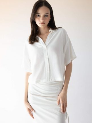 شومیز زنانه بژ دفکتو تصویر ۱