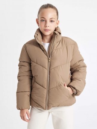 کاپشن دخترانه خاکستری تیره دفکتو تصویر ۱