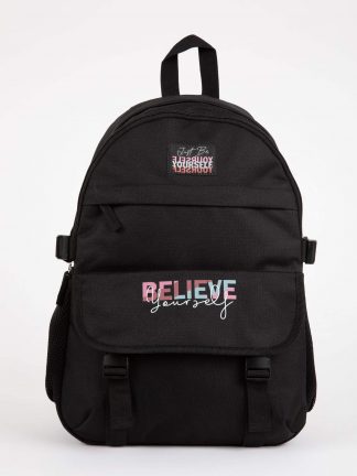 کوله پشتی دخترانه مشکی دفکتو تصویر ۱