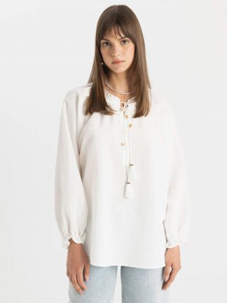 تونیک زنانه بژ دفکتو تصویر ۱