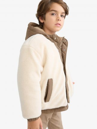 کاپشن پسرانه بژ دفکتو تصویر ۱