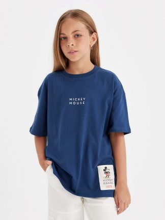 تی شرت دخترانه نیلی دفکتو تصویر ۱