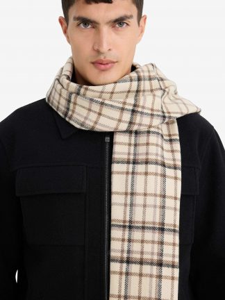 شال مردانه بژ دفکتو تصویر ۱