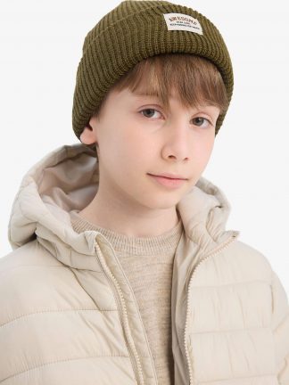 کلاه بافت پسرانه خاکی دفکتو تصویر ۱
