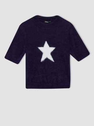 پلیور زنانه سرمه ای دفکتو تصویر ۱