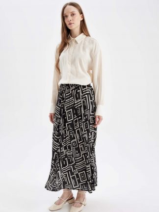 دامن ماکسی زنانه مشکی دفکتو تصویر ۱