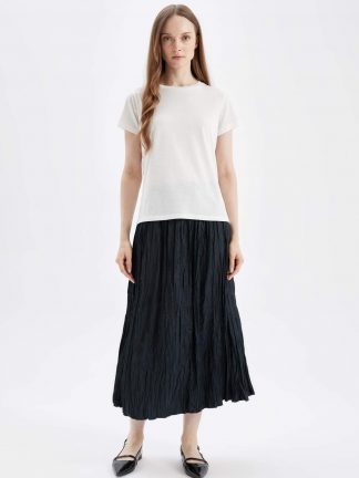 دامن ماکسی زنانه قهوه ای تیره دفکتو تصویر ۱