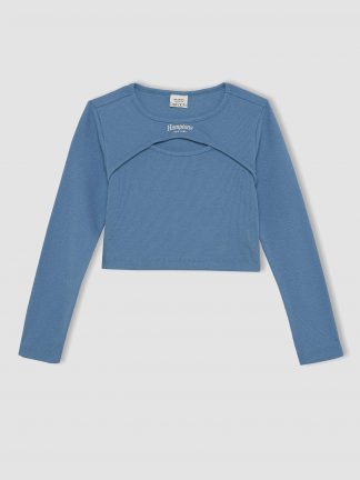 تی شرت دخترانه آبی دفکتو تصویر ۱