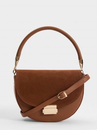 کیف دستی زنانه قهوه ای دفکتو تصویر ۱