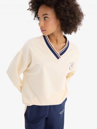 سویشرت زنانه بژ دفکتو تصویر ۱