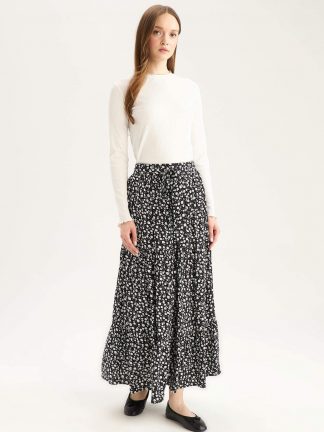 دامن ماکسی زنانه مشکی دفکتو تصویر ۱