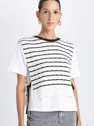 جلیقه زنانه بژ دفکتو تصویر ۱