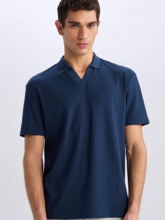 پولوشرت مردانه سرمه ای دفکتو