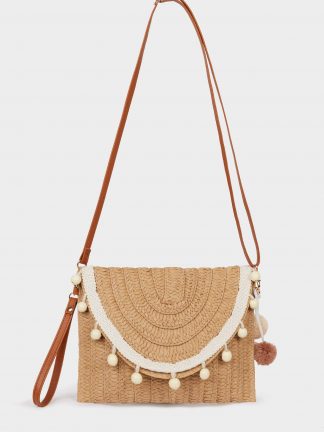 کیف دوشی زنانه بژ دفکتو تصویر ۱