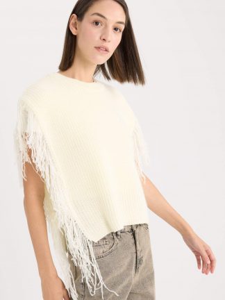 جلیقه زنانه بژ دفکتو تصویر ۱