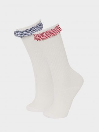 جوراب دخترانه سفید دفکتو تصویر ۱