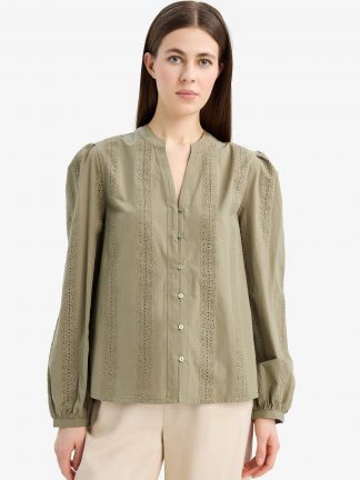 شومیز زنانه خاکی دفکتو تصویر ۱