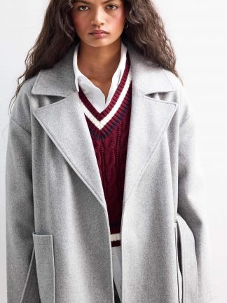 پالتو زنانه خاکستری دفکتو تصویر ۱