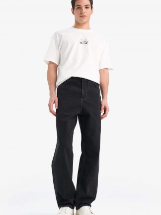 شلوار جین بگ مردانه مشکی دفکتو