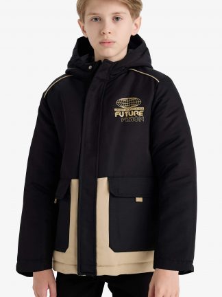 کاپشن پسرانه مشکی دفکتو تصویر ۱