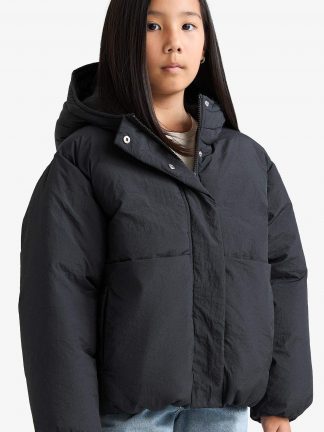 کاپشن دخترانه مشکی دفکتو تصویر ۱