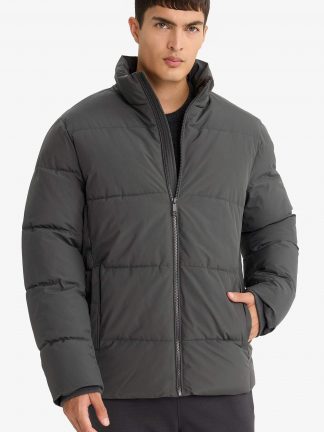 کاپشن مردانه خاکستری تیره دفکتو تصویر ۱