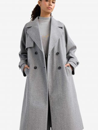 پالتو زنانه خاکستری دفکتو تصویر ۱