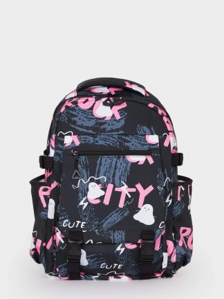 کوله پشتی دخترانه مشکی دفکتو تصویر ۱