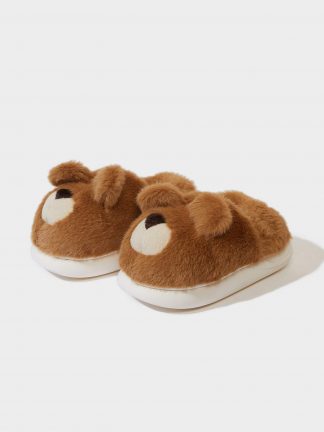 دمپایی روفرشی دخترانه قهوه ای دفکتو